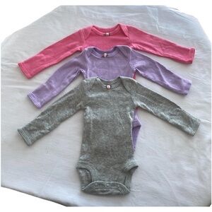 Simple Joys by Carter’s Premie Baby Girl Long Sleeve Bodysuits 3-Pack NWOT